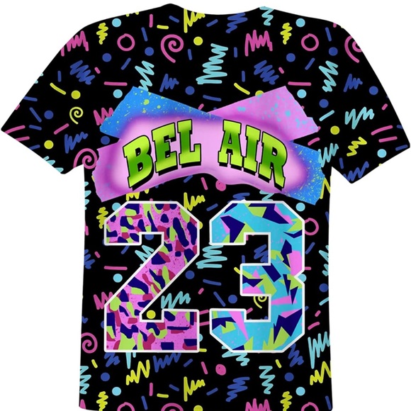 90s Bel-Air 3D Printing Classic T-Shirt Funny Short Sleeve for Unisex Shirt - Picture 2 of 3